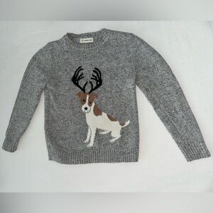Tucker + Tate Gray Sweater with Dog and Antlers